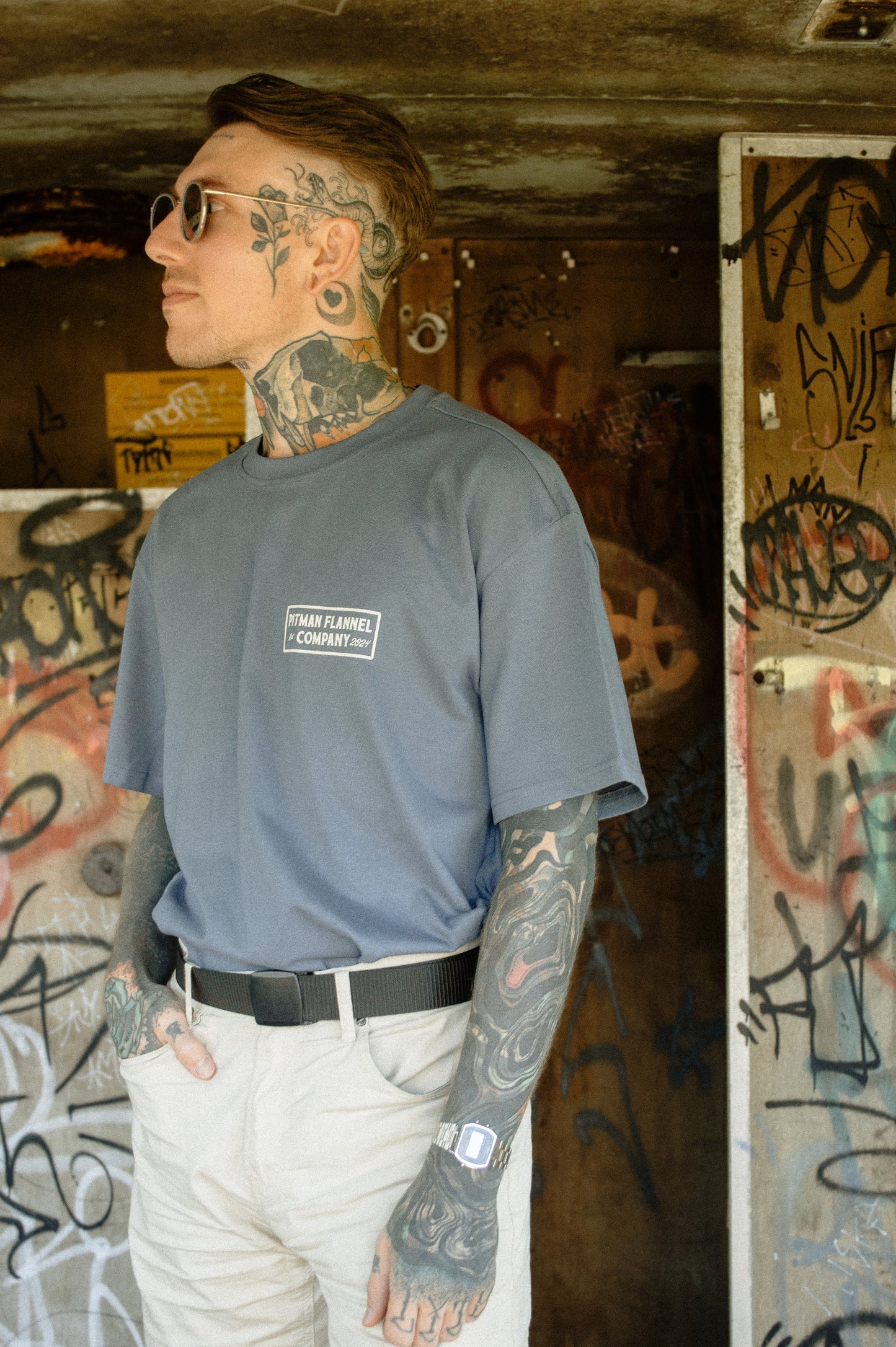 Brotherhood Tee Vintage Blue