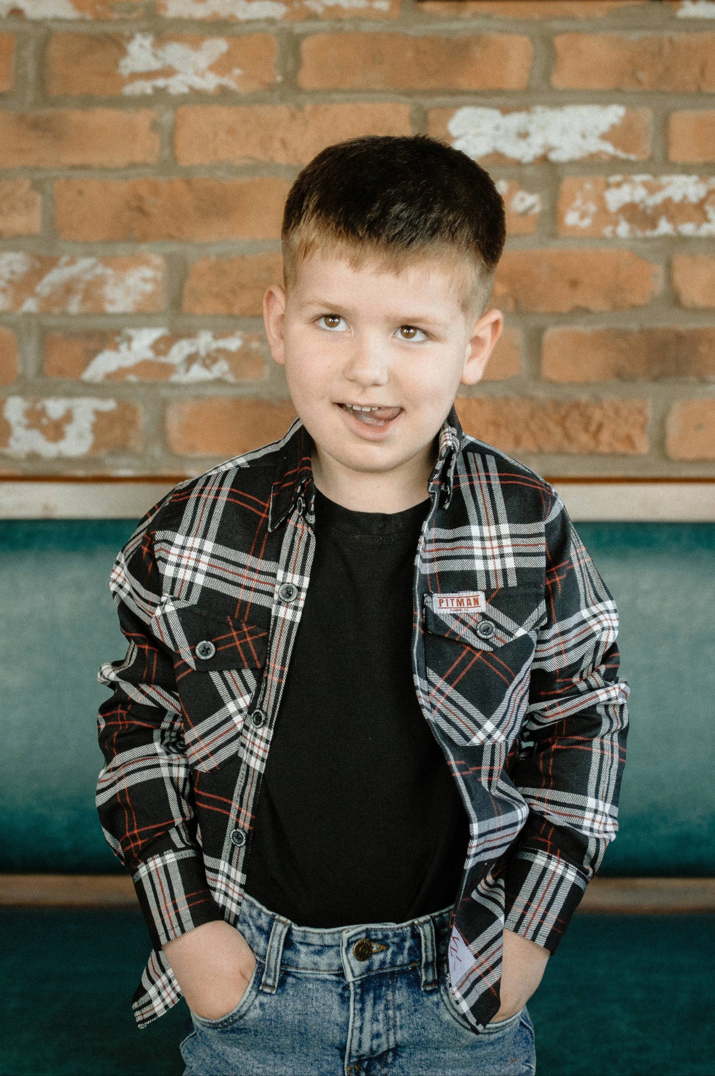 Kids Astley Green Flannel